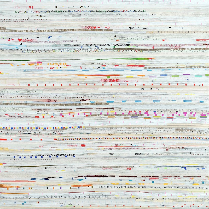 Trace Elements Expanding 6, 2018, acrylic and nylon thread on canvas, 70 x 70cm