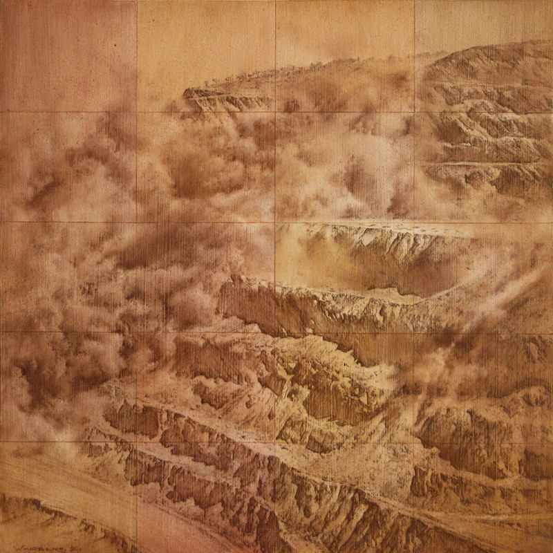 Tony Windberg, Golden State Study (detail), earth pigments and pencil, 40 x 40cm