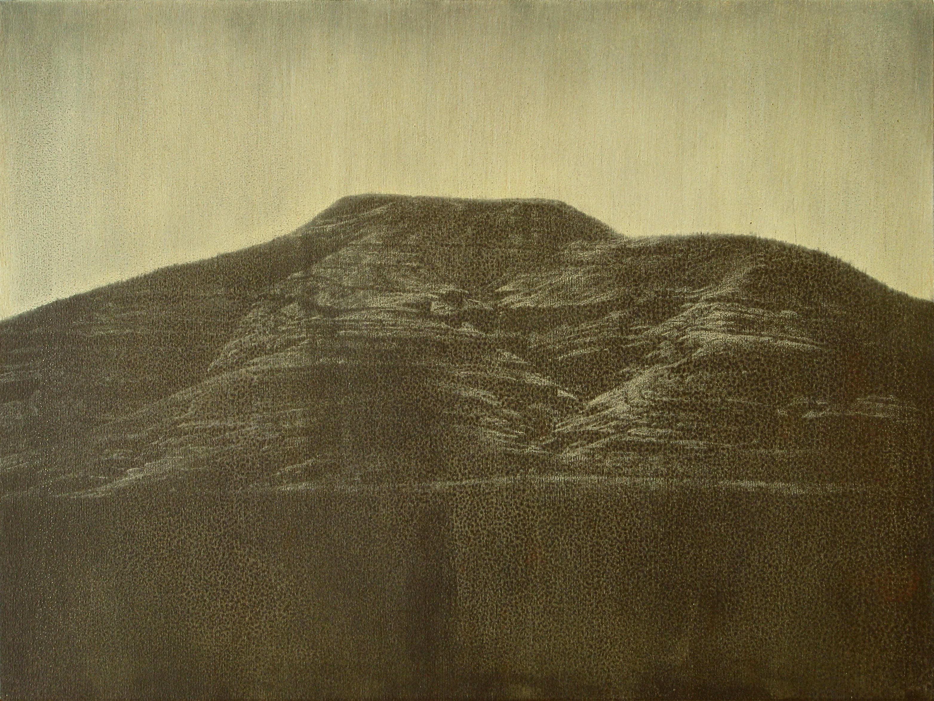 Tony Windberg, Golden State 7, 2021, copper, earth pigments, pencil, oil on wood panel, 30 x 40cm