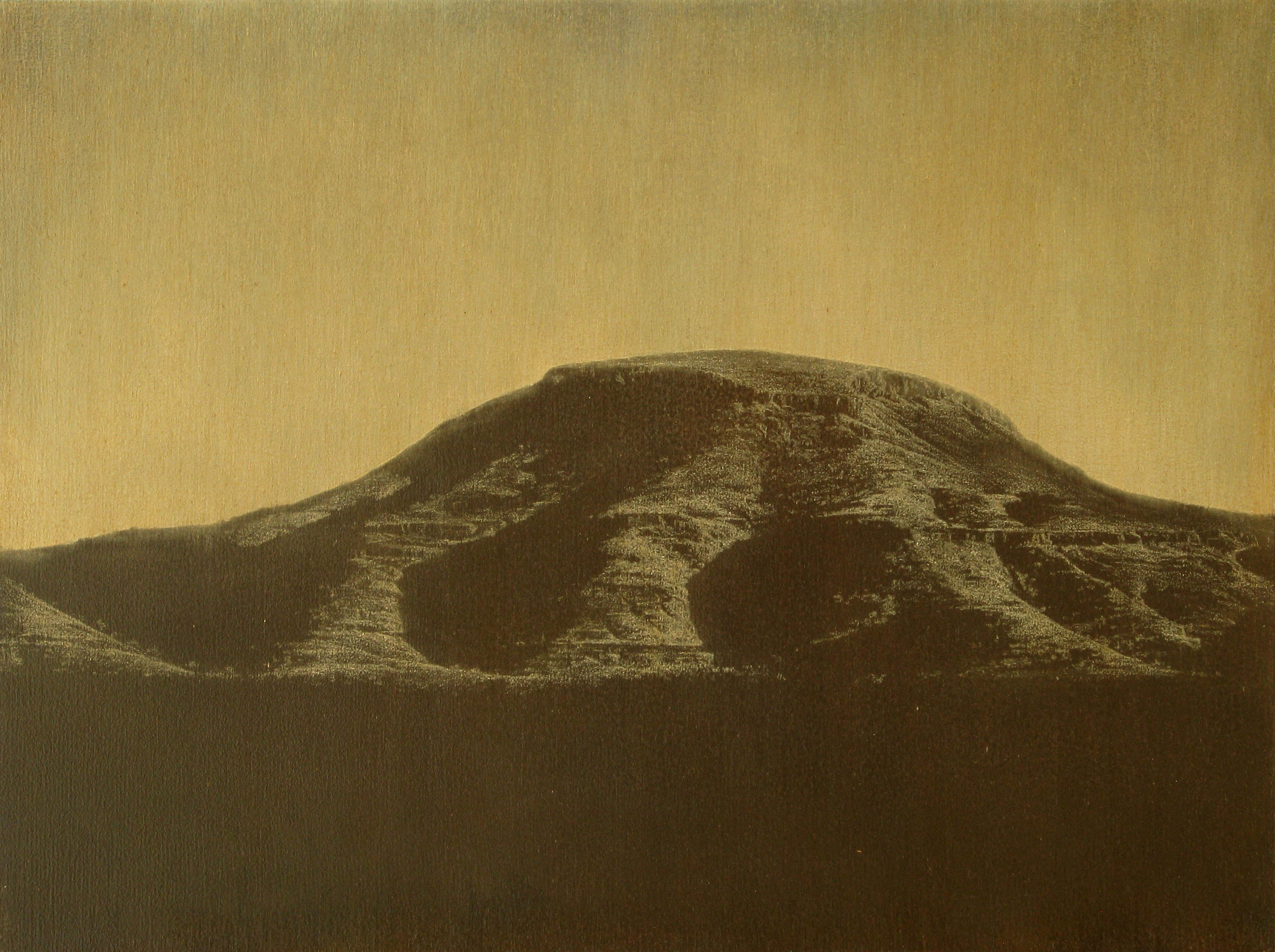 Tony Windberg, Golden State 8, 2021, copper, earth pigments, pencil, oil on wood panel, 30 x 40cm