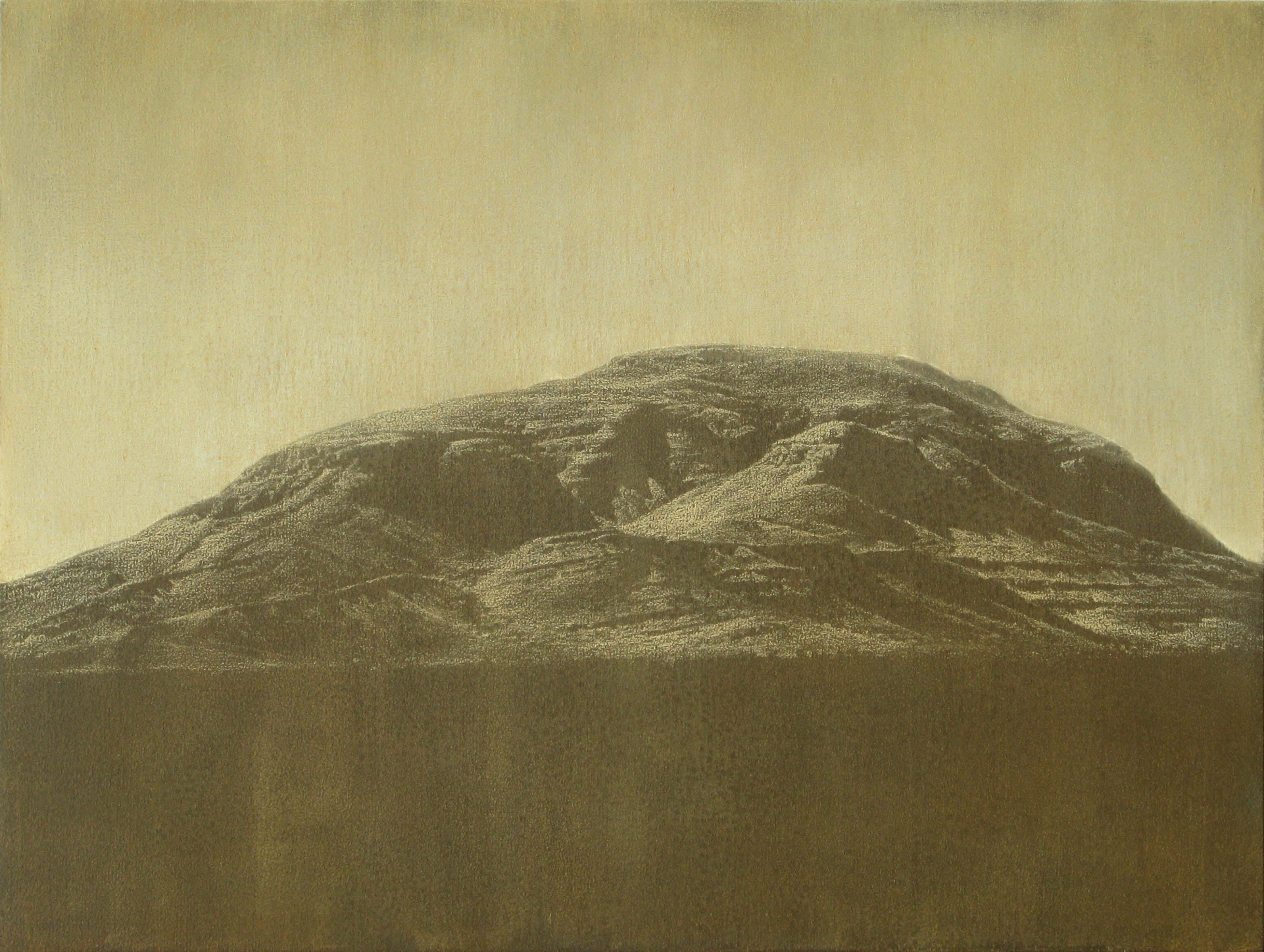 Tony Windberg, Golden State 9, 2021, copper, earth pigments, pencil, oil on wood panel, 30 x 40cm