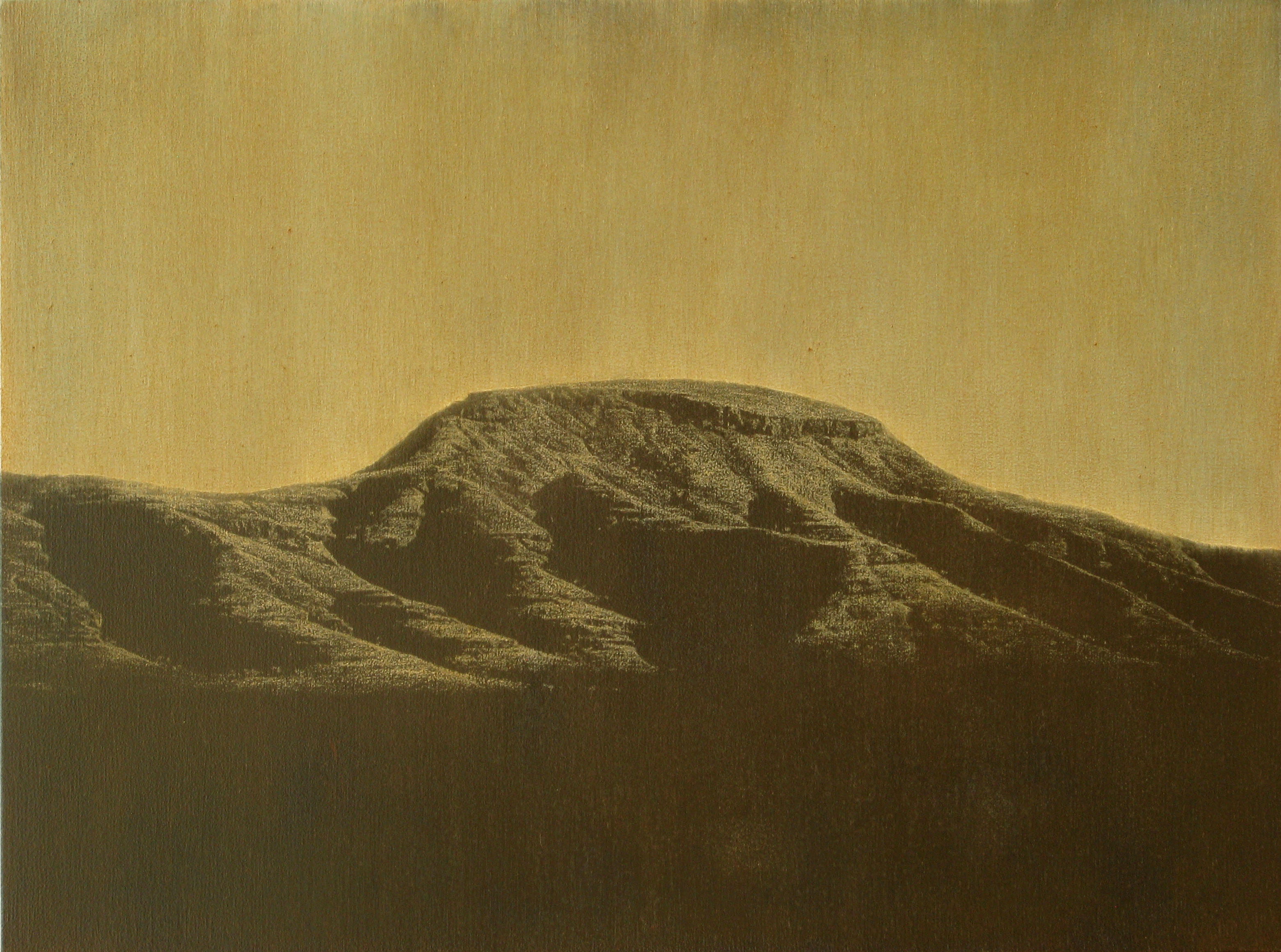 Tony Windberg, Golden State 10, 2021, copper, earth pigments, pencil, oil on wood panel, 30 x 40cm