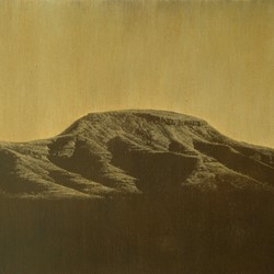 Tony Windberg, Golden State 10, 2021, copper, earth pigments, pencil, oil on wood panel, 30 x 40cm