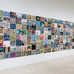 Alex Spremberg, Recover (detail), 2014–2016, enamel on cardboard (repurposed album covers), 232 works. Installation view, Art Gallery of Western Australia (2)