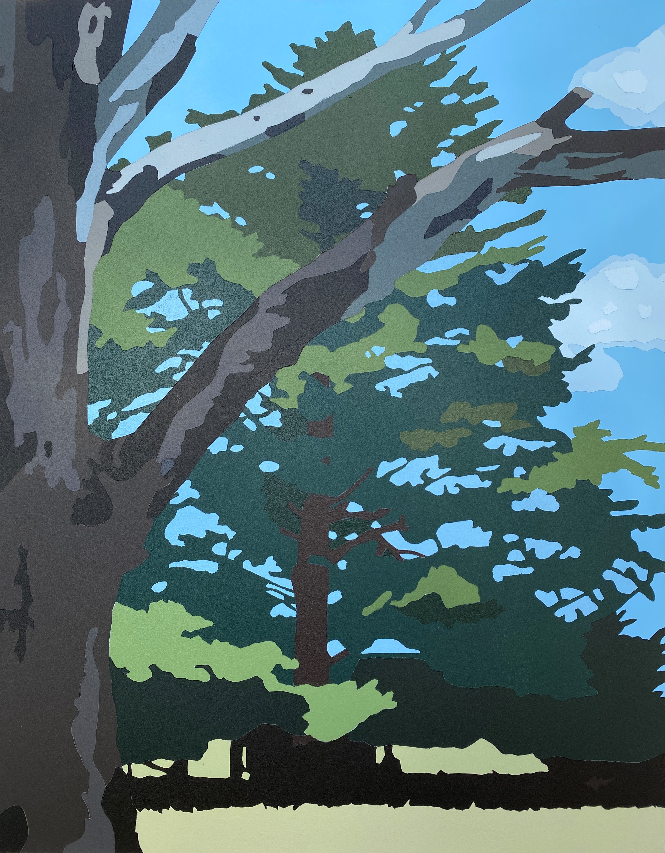 Joanna Lamb, Trees, 2021, acrylic on canvas, 35.5 x 28cm