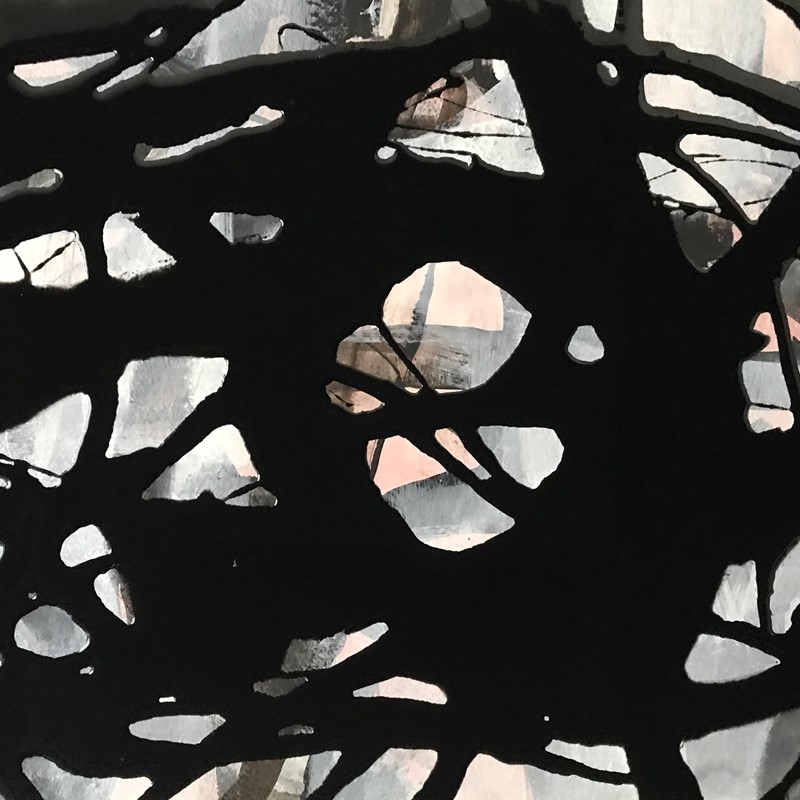 Cathedral 2, 2020, acrylic and resin on board, 38 x 57cm