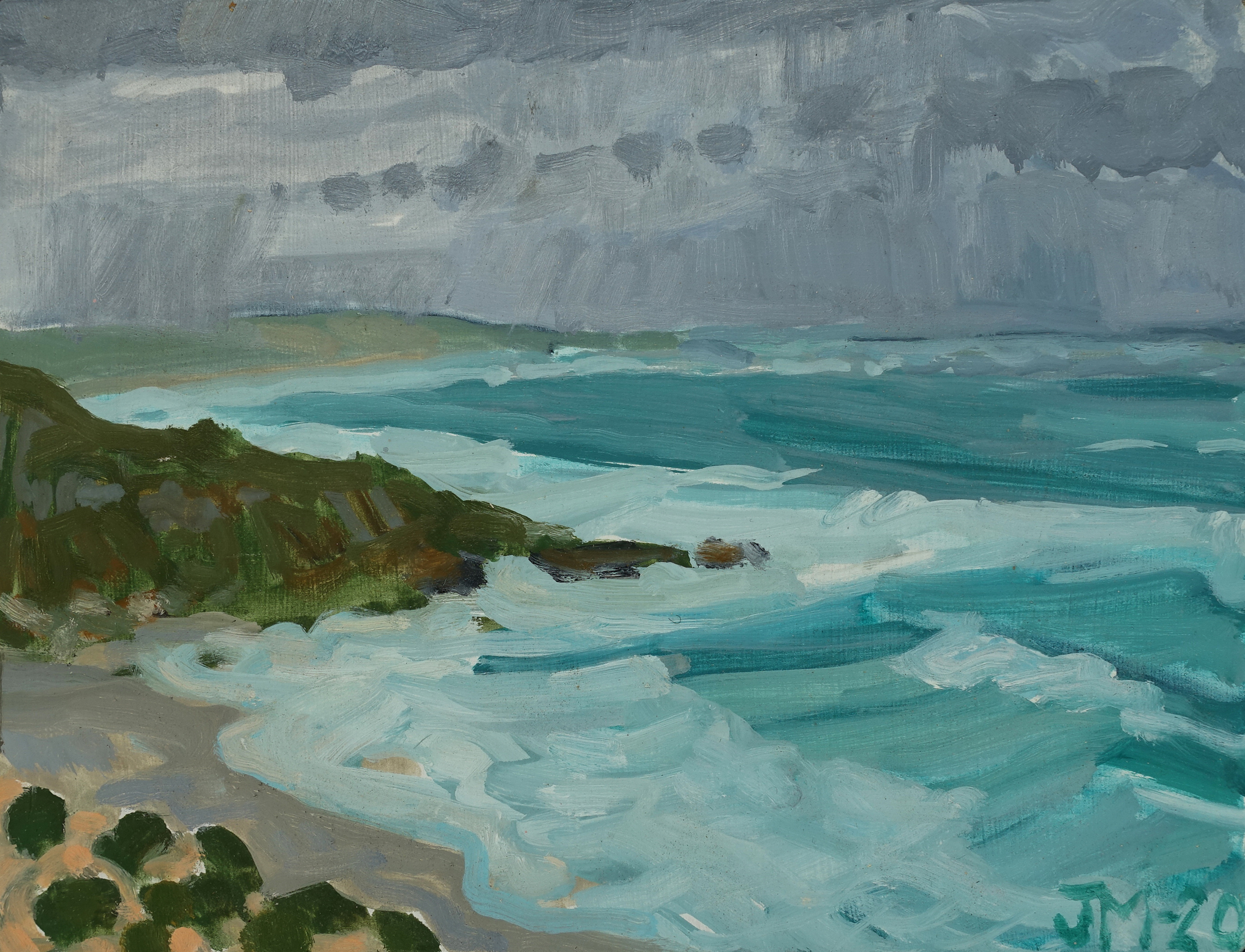 Jane Martin, Grunters II, 2020, oil on board, 20 x 26cm