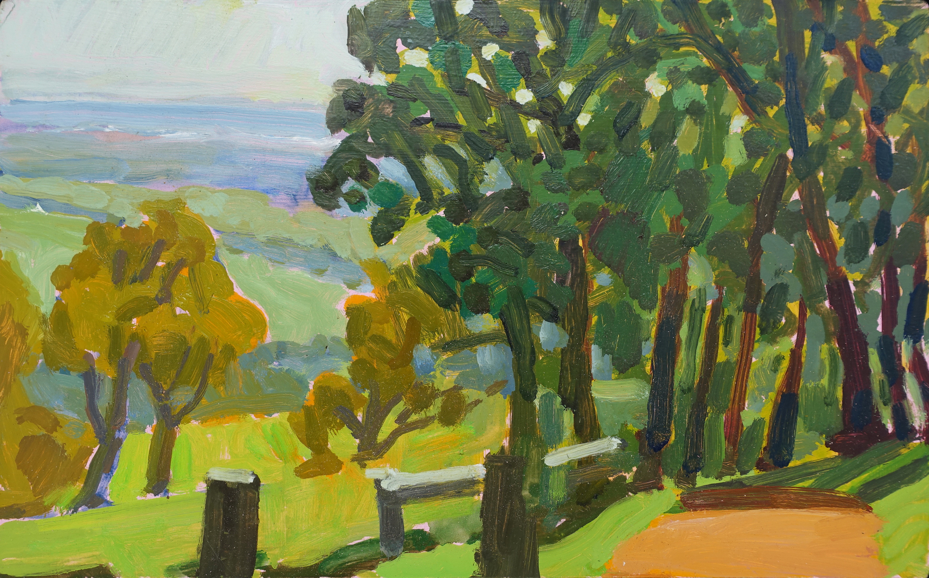 Jane Martin, Keysbrook II, 2019, oil on board, 20 x 32cm