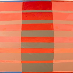 George Haynes, Red Louvres, 2019, acrylic on canvas, 130 x 205cm