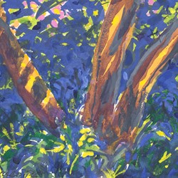 George Haynes, Garden in the Afternoon, 2021, gouache on paper, 23 x 31cm