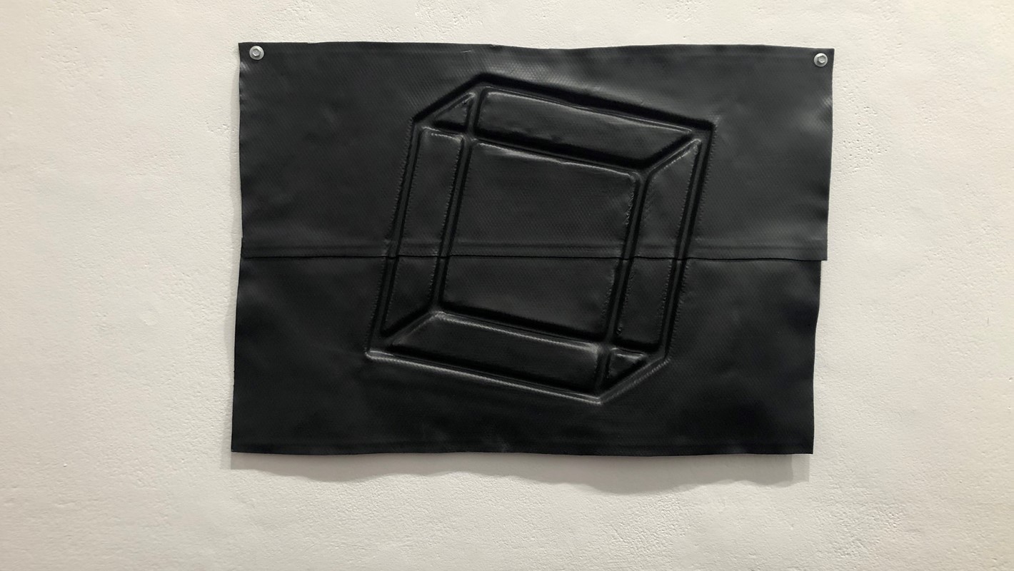 Jennifer Cochrane, Impossible Shadow #34, 2020, flashing tape, painted monoprint, 62x42x1cm, unique