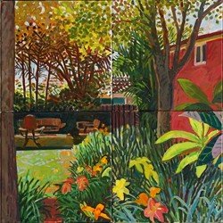 Jane Martin, Big Garden Painting, 2020, oil on canvas, 60 x 240cm