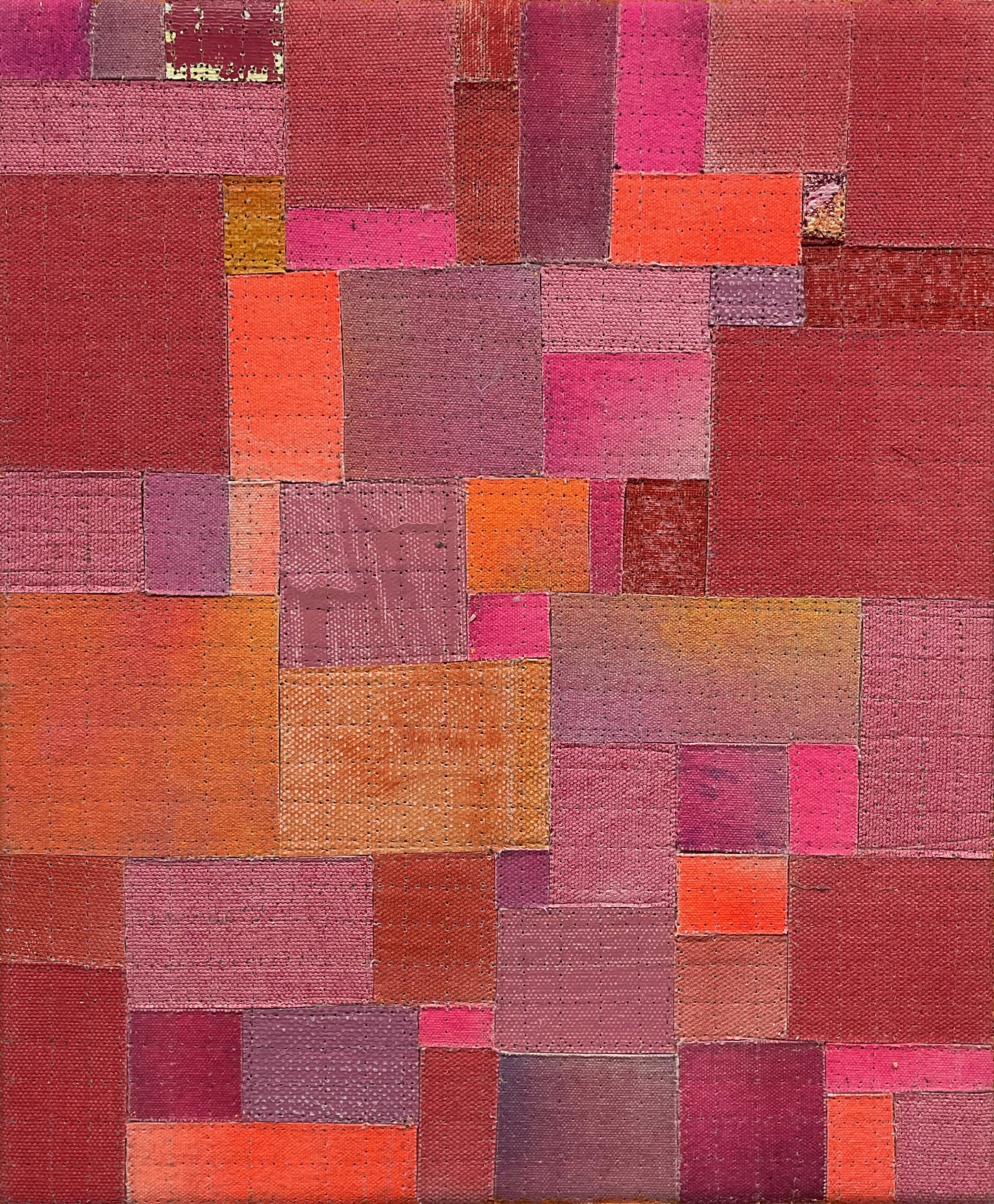 Eveline Kotai, From the Cutting Room Floor 4, 2021, acrylic on canvas and nylon thread on linen, 25.5 x 30.5cm