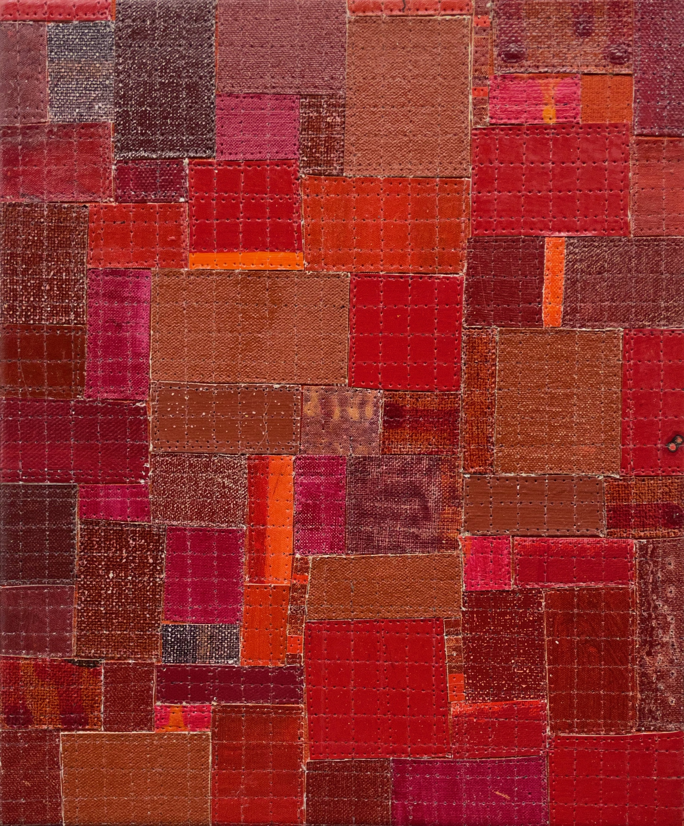 Eveline Kotai, From the Cutting Room Floor 7, 2021, acrylic on canvas and nylon thread on linen, 25.5 x 30.5cm