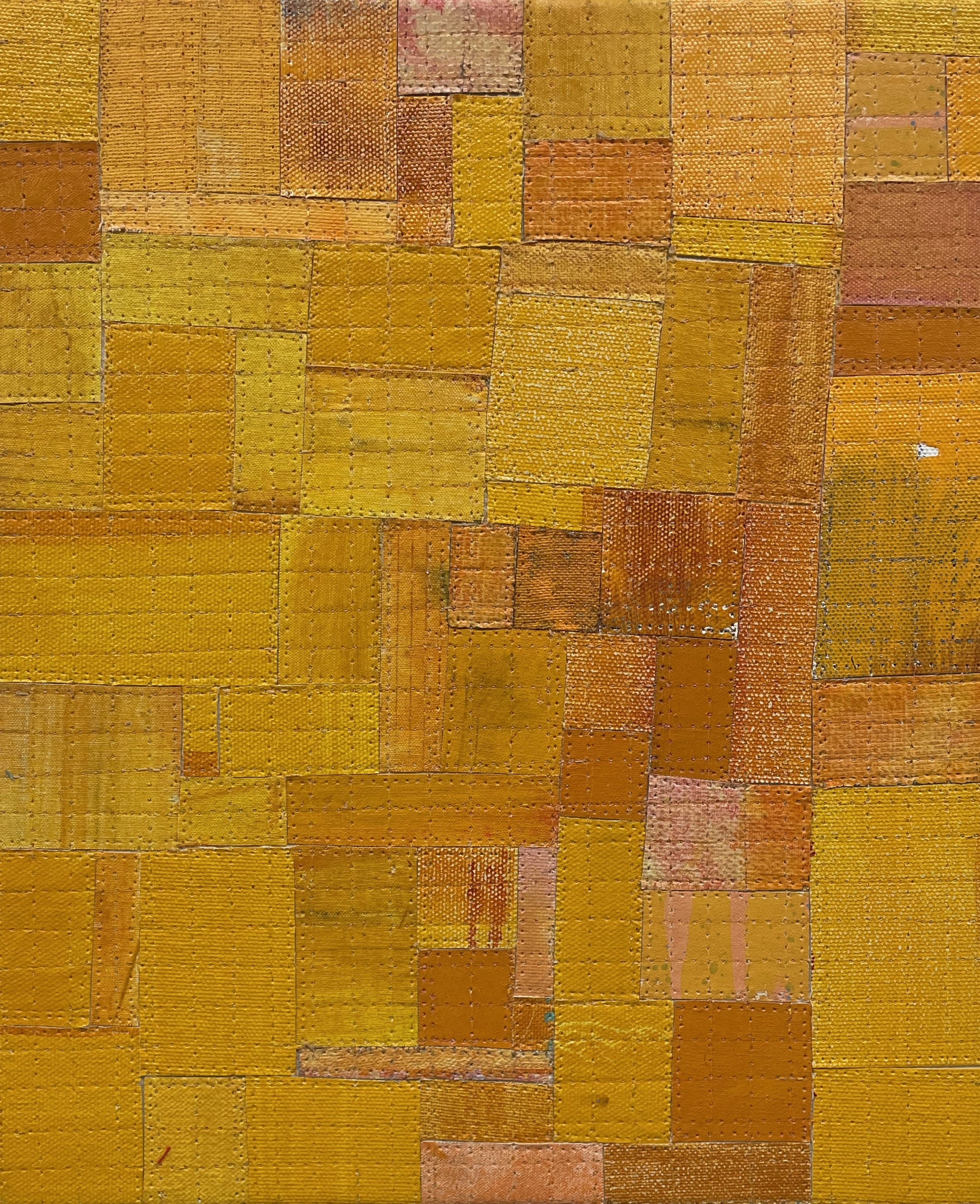 Eveline Kotai, From the Cutting Room Floor 10, 2021, acrylic on canvas and nylon thread on linen, 25.5 x 30.5cm