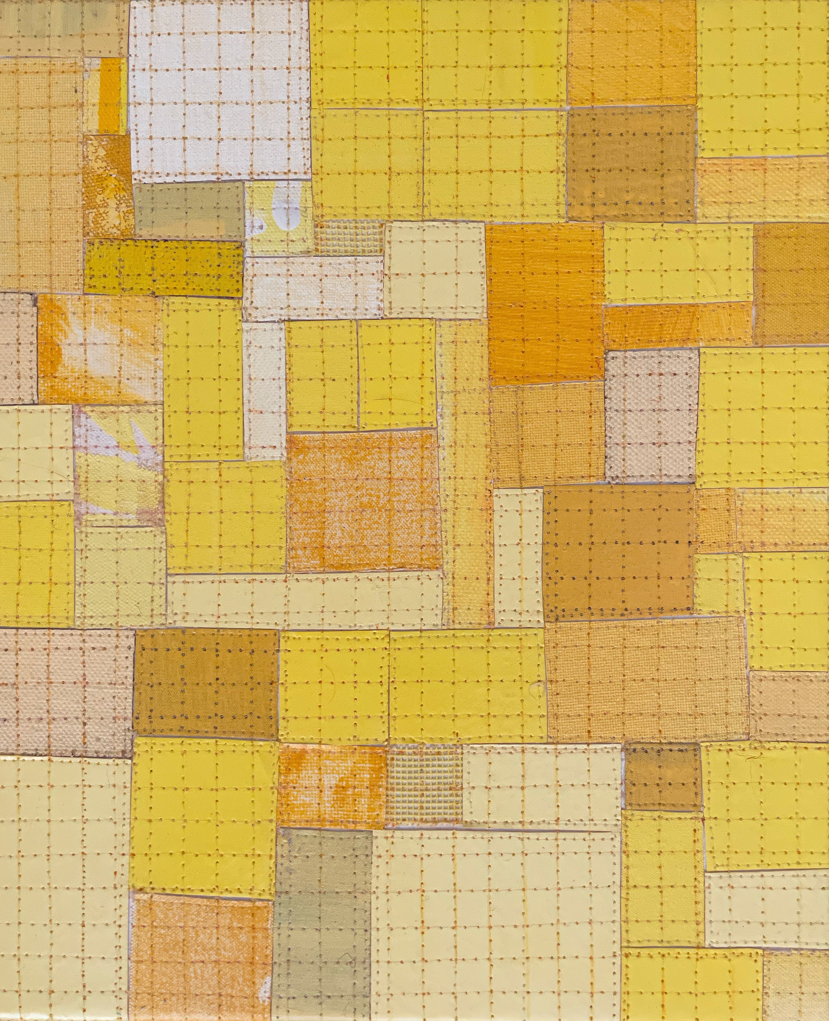 Eveline Kotai, From the Cutting Room Floor 11, 2021, acrylic on canvas and nylon thread on linen, 25.5 x 30.5cm