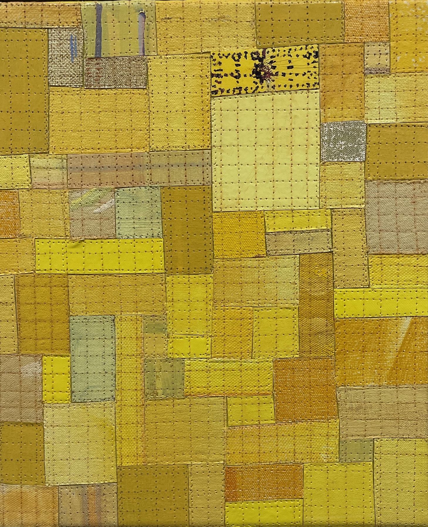 Eveline Kotai, From the Cutting Room Floor 12, 2021, acrylic on canvas and nylon thread on linen, 25.5 x 30.5cm