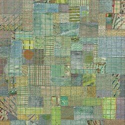 Eveline Kotai, From the Cutting Room Floor 16, 2021, acrylic on canvas and nylon thread on linen, 25.5 x 30.5cm