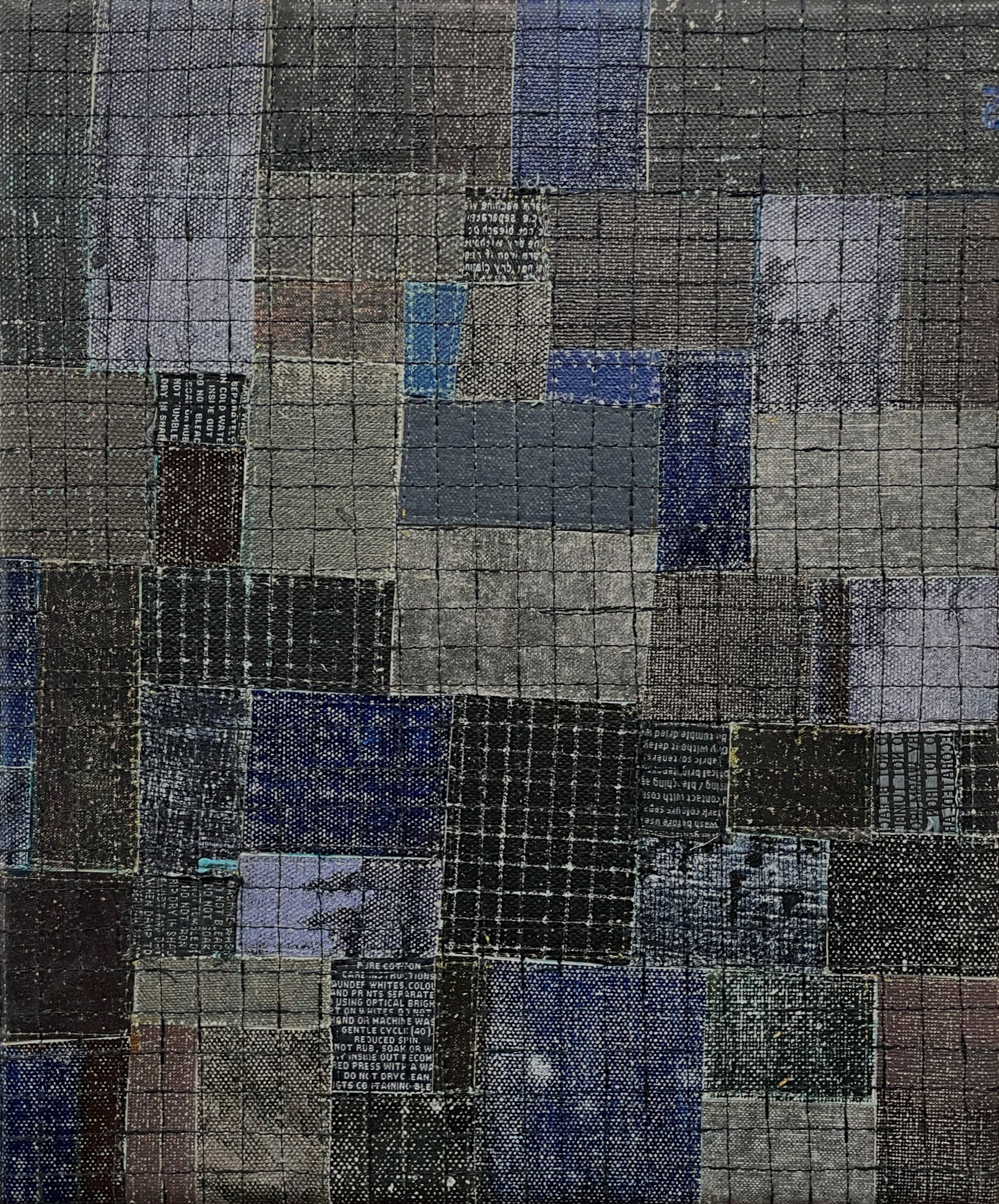 Eveline Kotai, From the Cutting Room Floor 21, 2021, acrylic on canvas and nylon thread on linen, 25.5 x 30.5cm