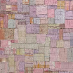 Eveline Kotai, From the Cutting Room Floor 1, 2021, acrylic on canvas and nylon thread on linen, 25.5 x 30.5cm