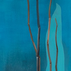 Jo Darbyshire, Blue Fennel 1, 2021, oil on canvas, 200 x 50cm