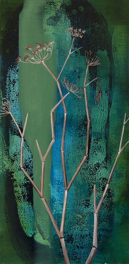 Jo Darbyshire, Fennel Seeds, 2021, oil on canvas, 70 x 36cm