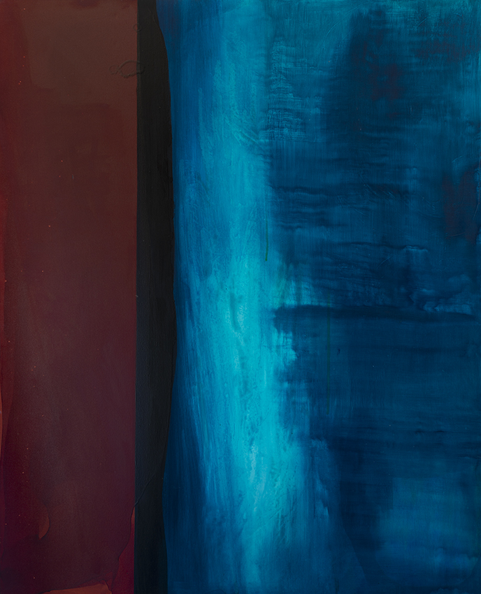 Jo Darbyshire, Redgum Ocean 3, 2021, redgum resin and oil on canvas, 150 x 120cm