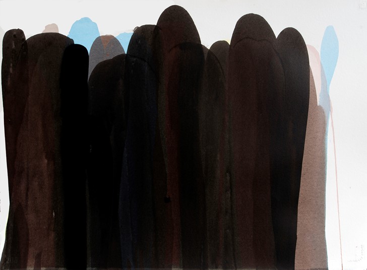 Penny Coss, Flume 1, 2021, acrylic on 300gsm cotton rag, 56 x 76cm
