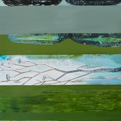 Jo Darbyshire, Fennel 1 (Courbet Green), 2021, oil on canvas, 140 x 150cm