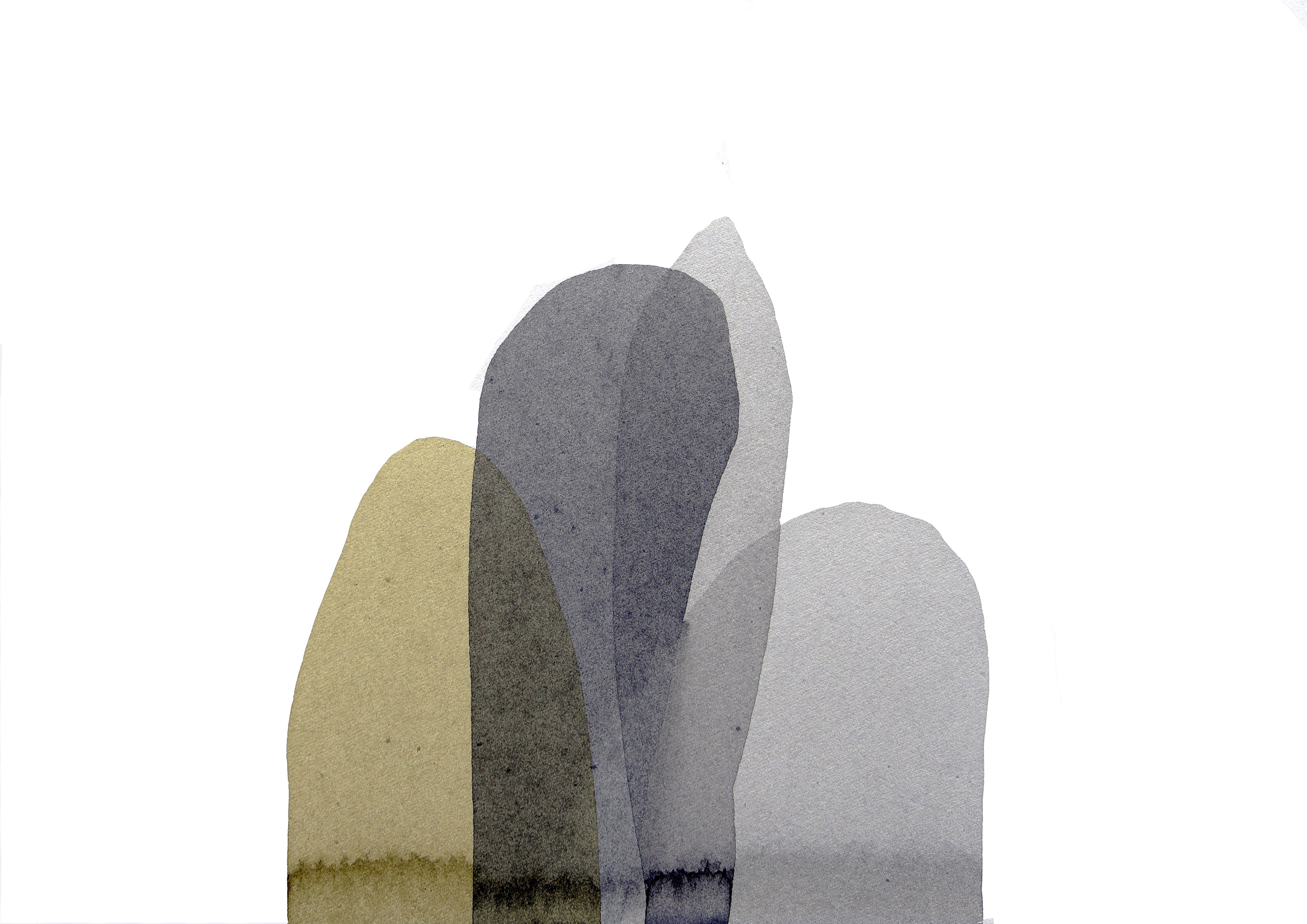 Penny Coss, Humid Build Up, 2021, acrylic on paper, 27 x 36cm