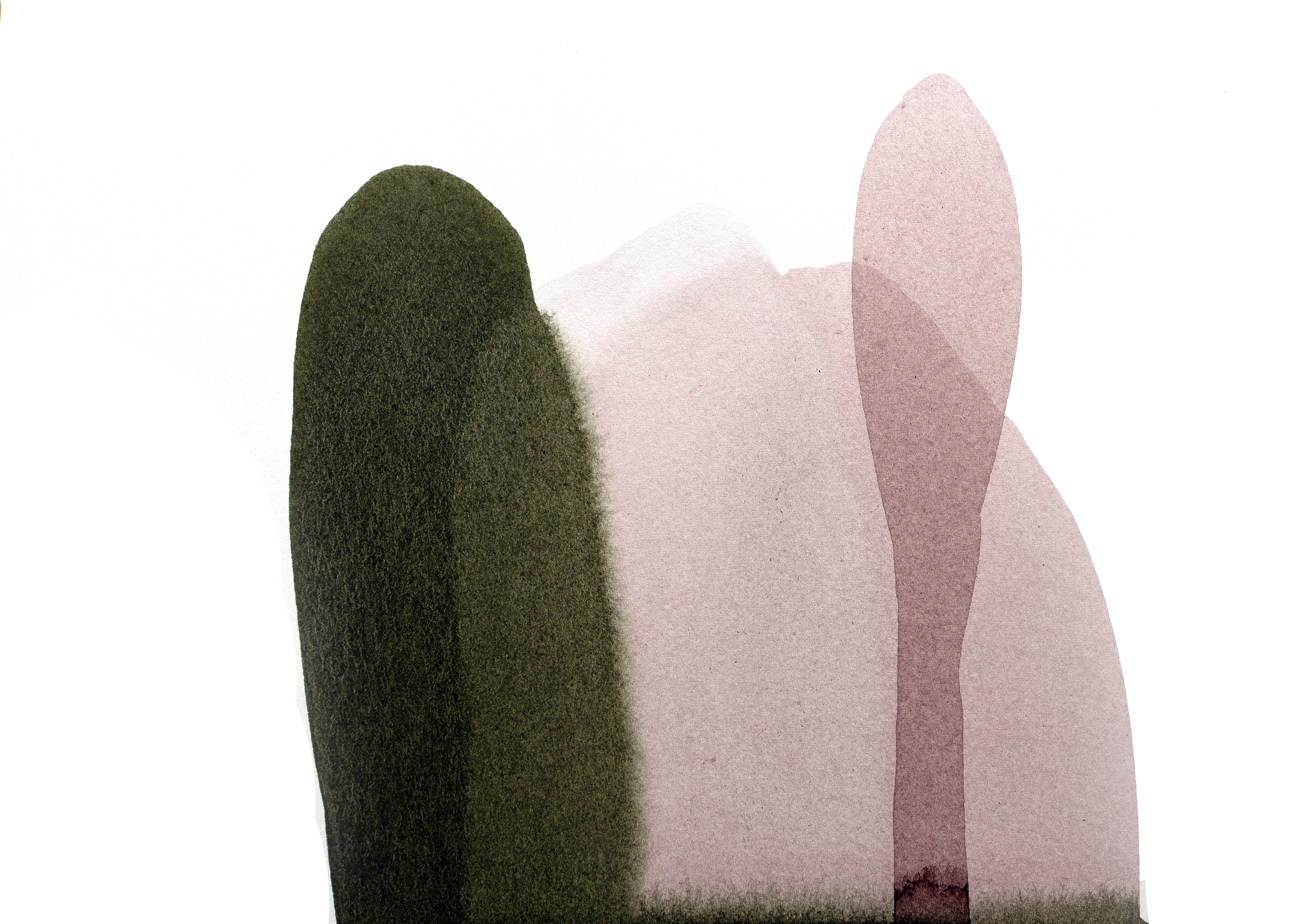 Penny Coss, Humid Haze, 2021, acrylic on paper, 27 x 36cm