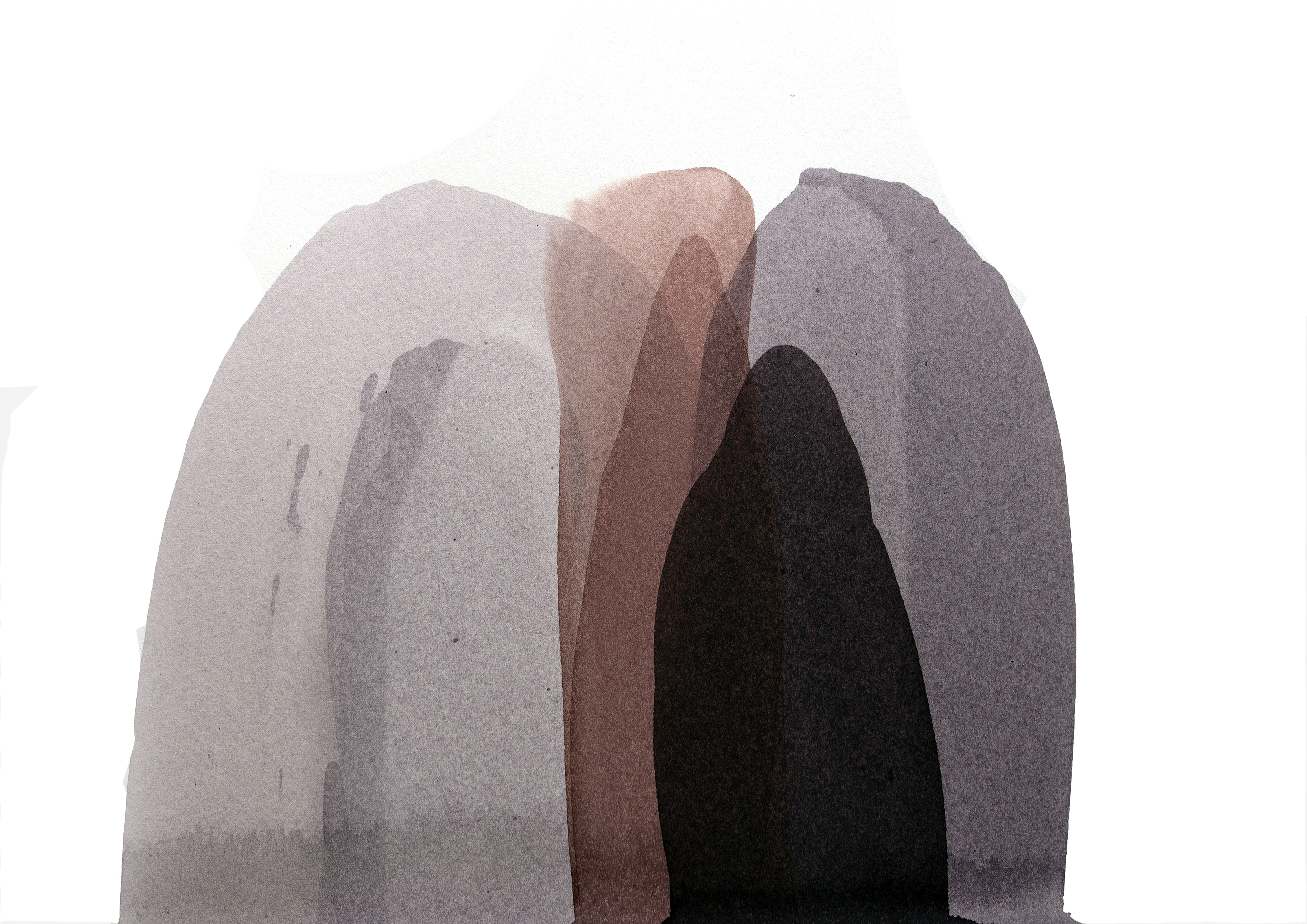 Penny Coss, Showers, 2021, acrylic on paper, 27 x 36cm