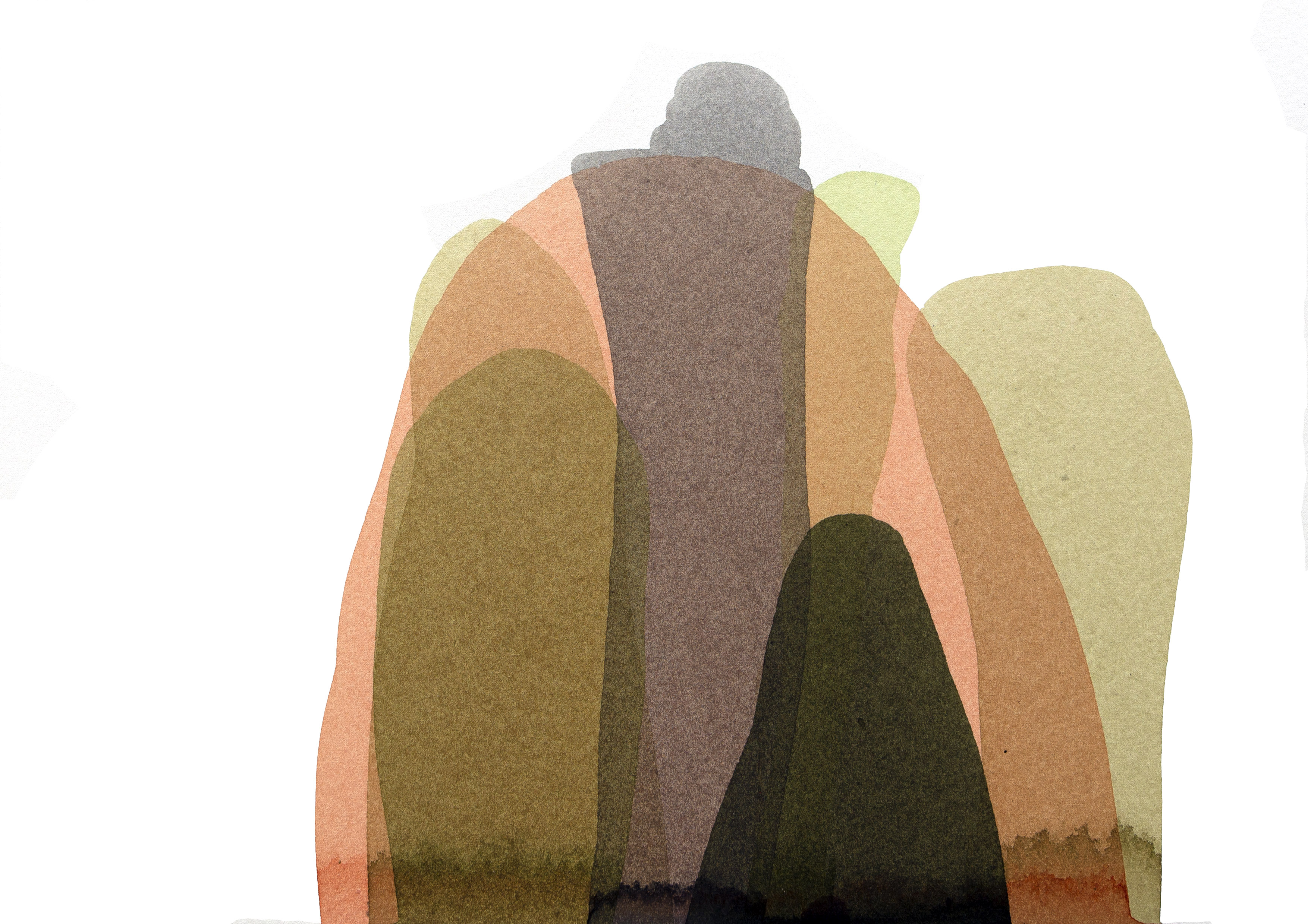 Penny Coss, Underwater Light, 2021, acrylic on paper, 27 x 36cm