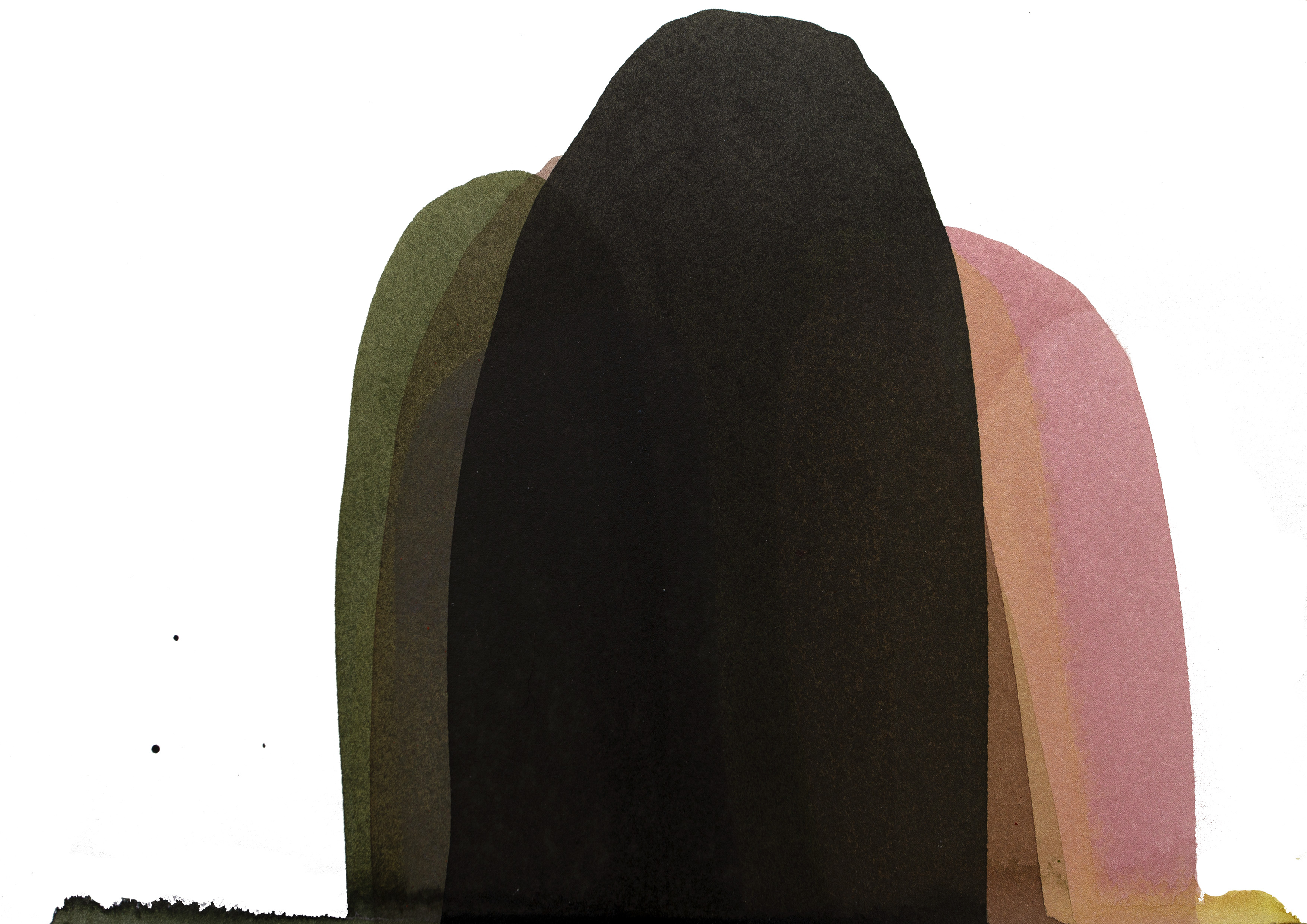 Penny Coss, Vertical Falls, 2021, acrylic on paper, 27 x 36cm