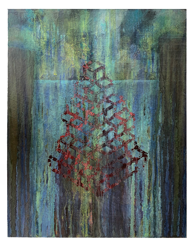 Alex Spremberg, Paint and Pattern 11, 2002, enamel on canvas board, 56 x 71cm