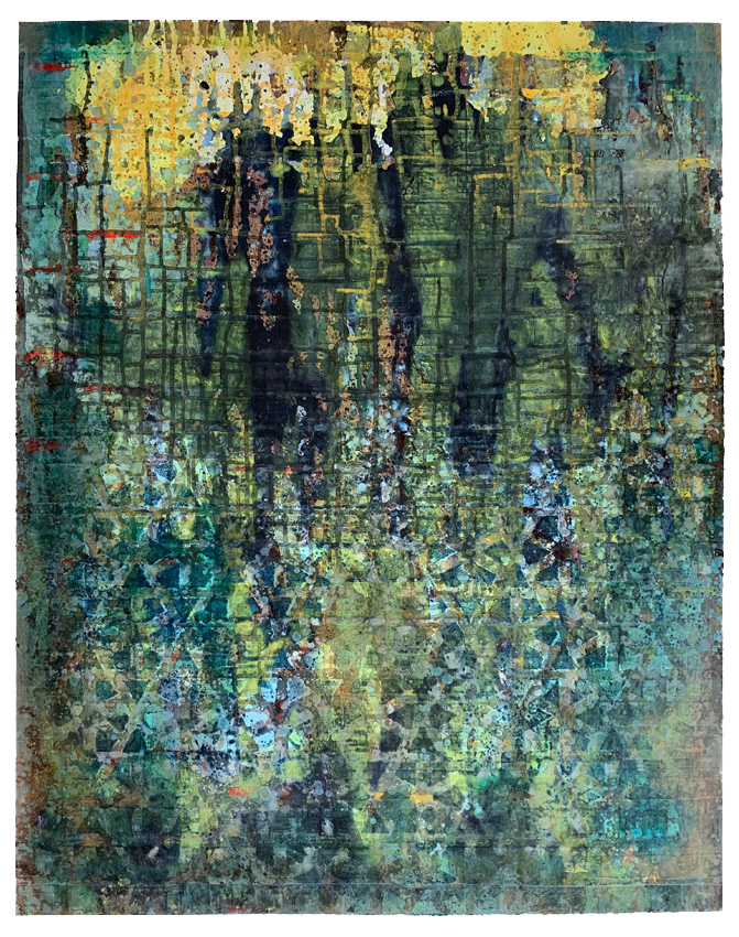 Alex Spremberg, Paint and Pattern 9, 2002, enamel on canvas board, 56 x 71cm