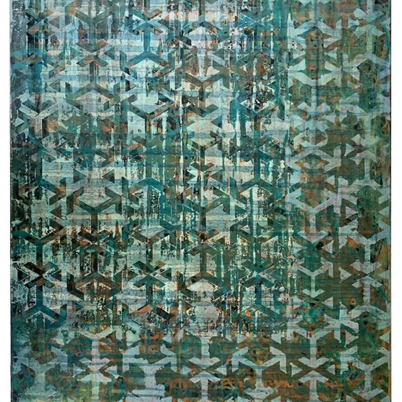 Paint and Pattern 5, 2002, enamel on canvas board, 56 x 71cm