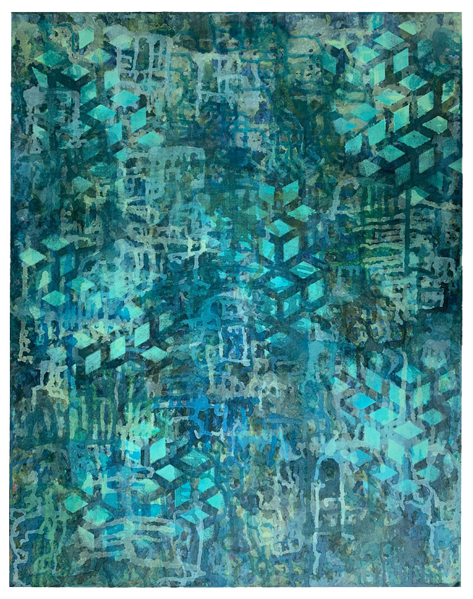 Alex Spremberg, Paint and Pattern 6, 2002, enamel on canvas board, 60 x 71cm