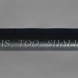 Lee Harrop, And This, Too, Shall Pass, 2020, hand-engraved geological core sample from the Goldfields, Yilgarn Craton WA, 60.5 x 5cm