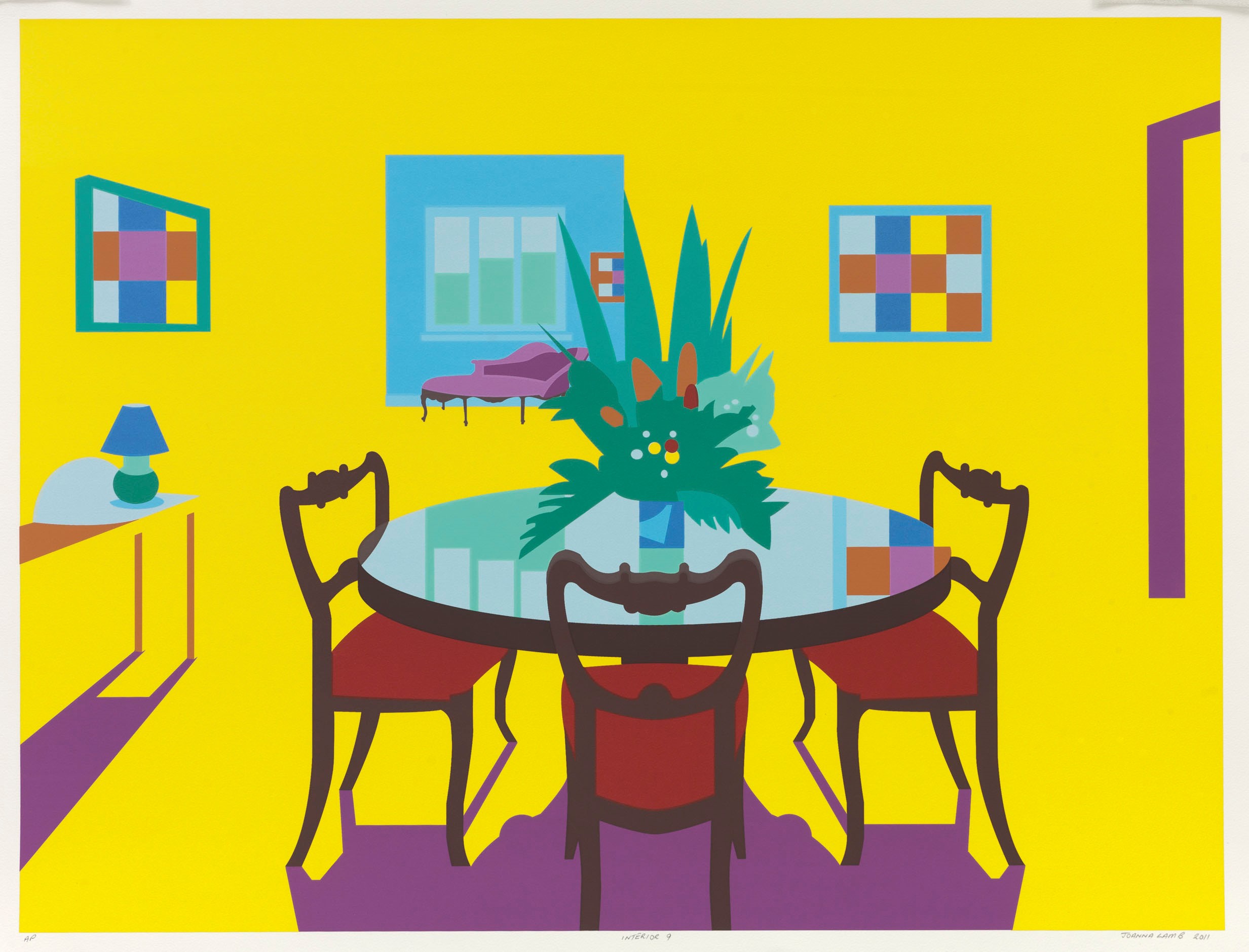 Joanna Lamb, Interior 09, 2012, screenprint on paper, 68.5 x 90cm