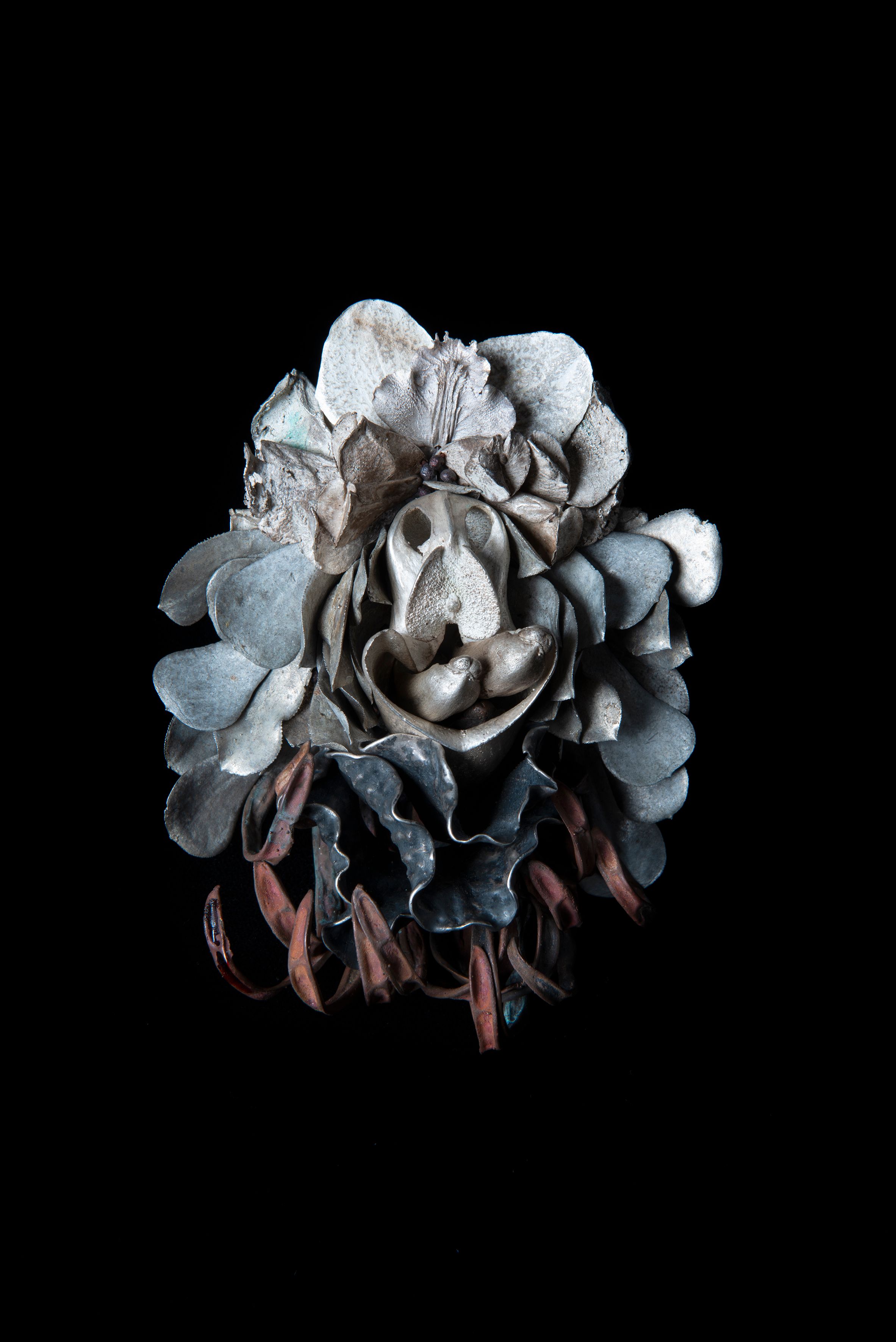 Sarah Elson, Fuck Cluster Brooch 2, 2021, recyled silver, copper and aluminium, 10 x 18 x 3cm