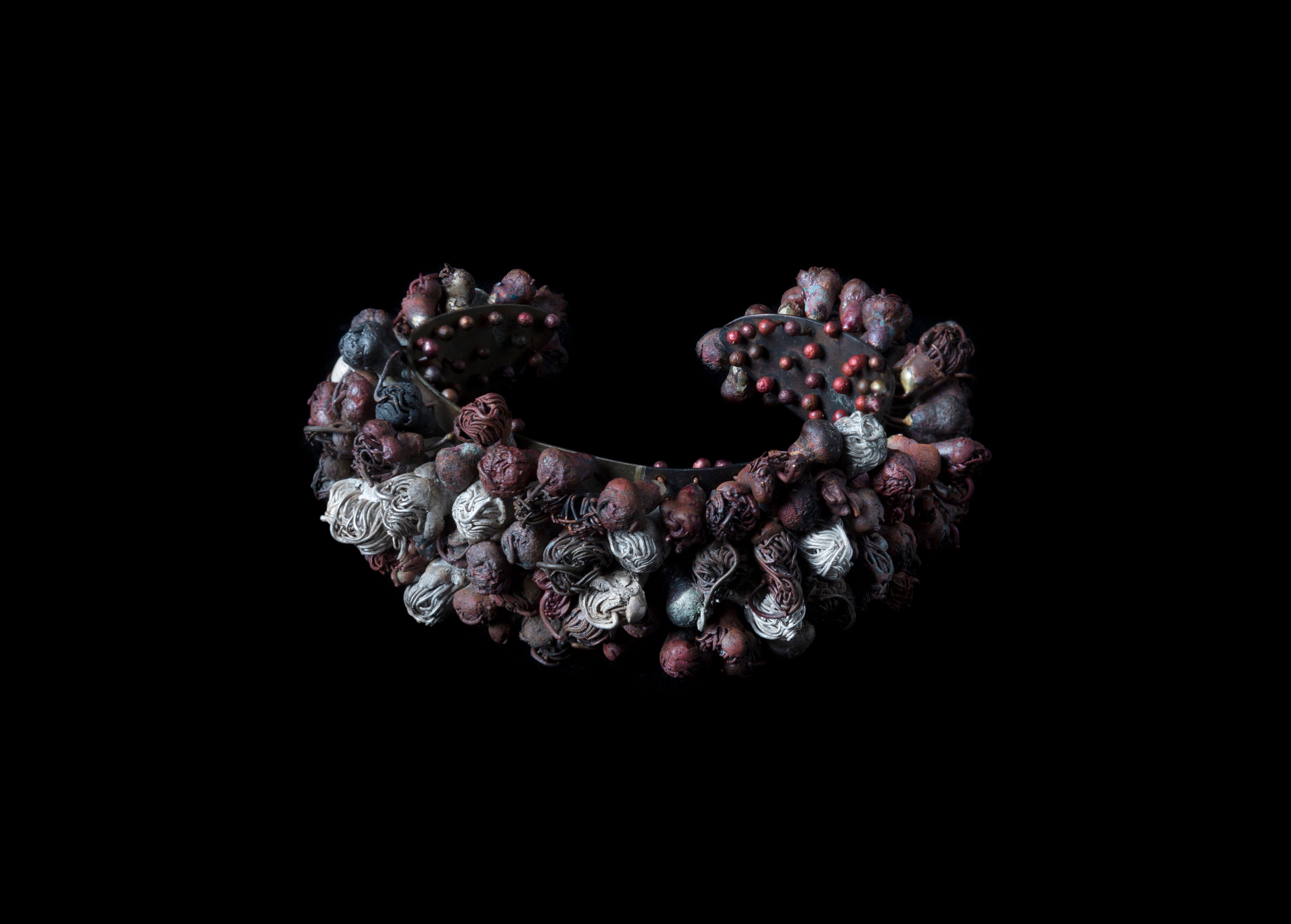Sarah Elson, Jewels of the Crown Land 9 - Bottle Brush Bangle, 2021, recycled silver, copper and shakudo