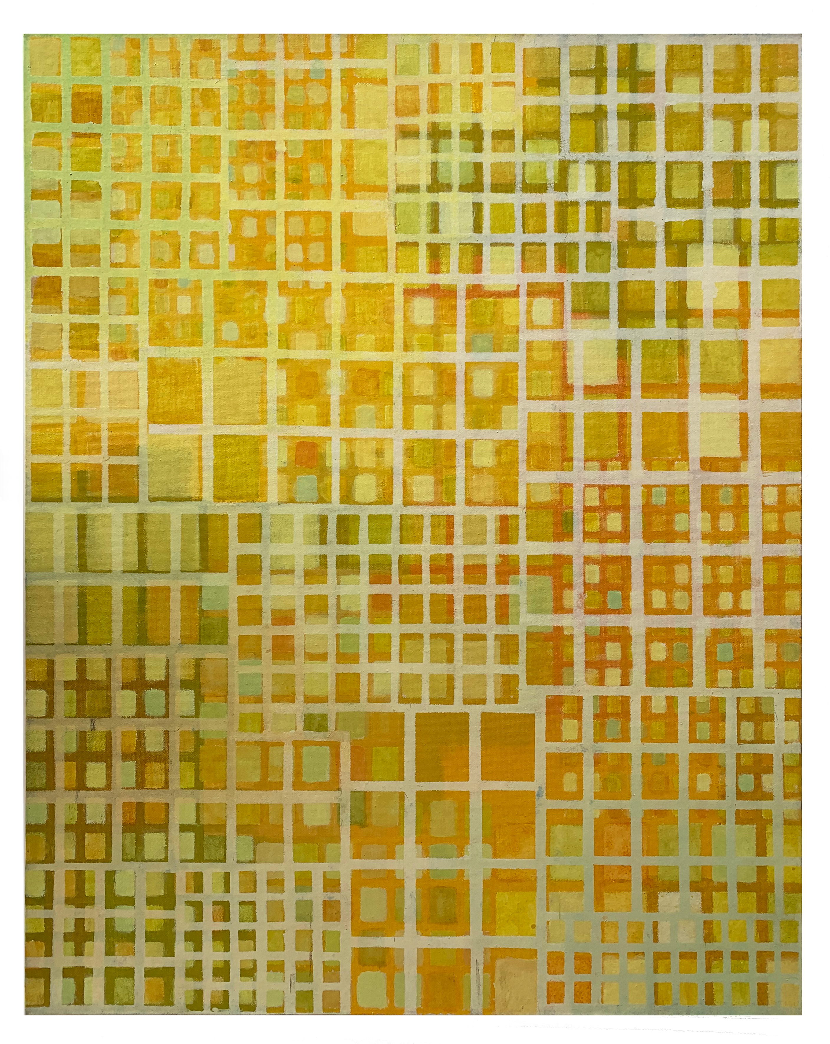 Alex Spremberg, Structure and Void 7, 2002, enamel on canvas board, 56 x 71cm