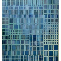 Alex Spremberg, Structure and Void 3, 2002, enamel on canvas board, 56 x 71cm