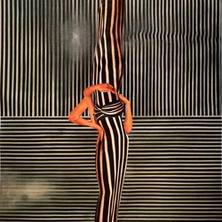 Alex Spremberg, Stripes, 2020, paper collage on board, 51 x 36cm