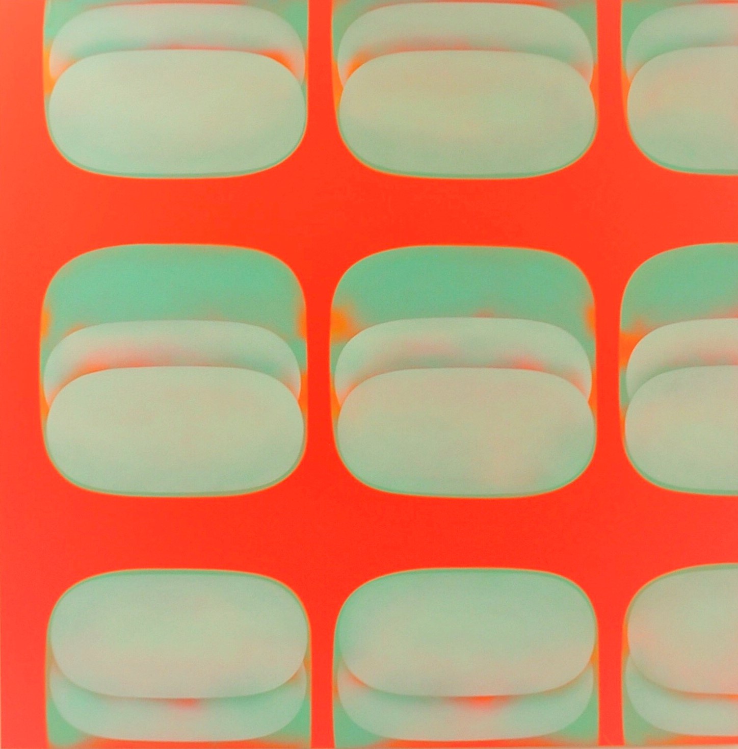 Helen Smith, Untitled Orange and Green, 2009, oil on canvas, 150 x 150cm