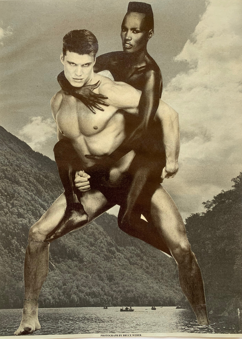 Alex Spremberg, Giants, 2020, paper collage on board, 33 x 24.5cm