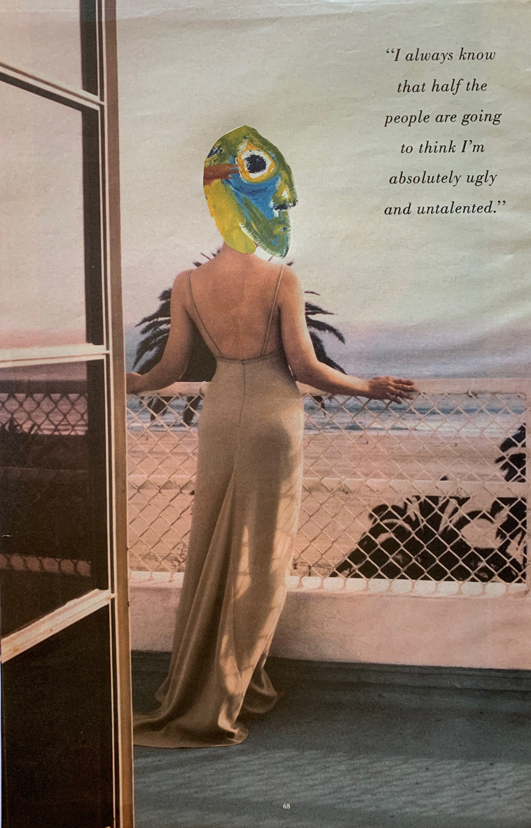 Alex Spremberg, Half the People, 2020, paper collage on board, 36 x 23cm