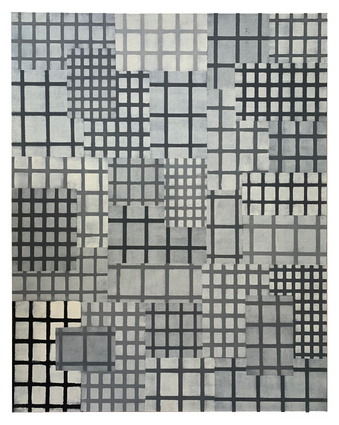 Alex Spremberg, Structure and Void 2, 2002, enamel on canvas board, 55.9 x 71.1cm