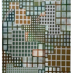 Alex Spremberg, Structure and Void 5, 2002, enamel on canvas board, 55.5 x 71cm